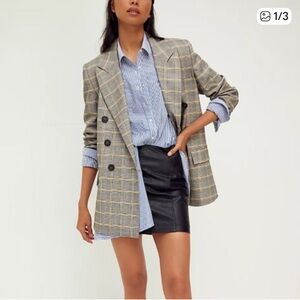 Free People Modern Femme Black Vegan Leather Mini Skirt, Size 2